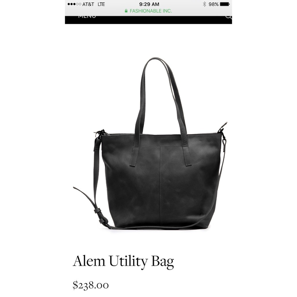 Fashionable Genuine Leather Black Alem Utility Bag